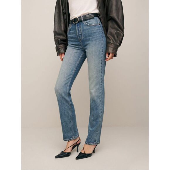 Reformation jeans po# 17801 Cyrus Wash high waist straight leg size 30 - Picture 2 of 14